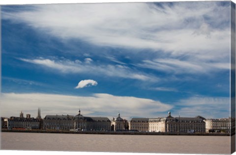 Framed Place de la Bourse along the Garonne River, Bordeaux, Gironde, Aquitaine, France Print