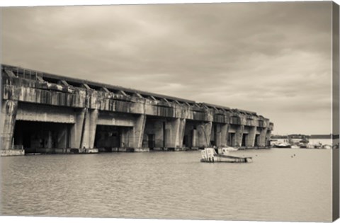 Framed World War Two-era Nazi submarine base now an art gallery, Bordeaux, Gironde, Aquitaine, France Print