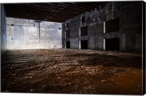 Framed Interiors of World War Two-era Nazi submarine base now an art gallery, Bordeaux, Gironde, Aquitaine, France Print