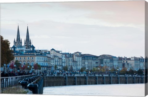 Framed City at the waterfront, Garonne River, Bordeaux, Gironde, Aquitaine, France Print