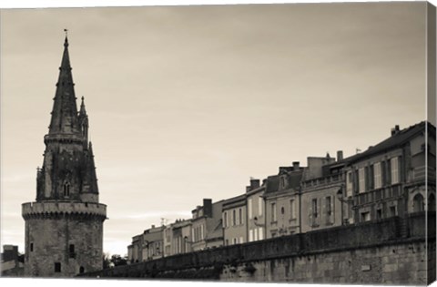 Framed High section view of a tower, Tour de la Lanterne, La Rochelle, Charente-Maritime, Poitou-Charentes, France Print