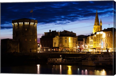 Framed Tour de la Chaine tower, Old Port, La Rochelle, Charente-Maritime, Poitou-Charentes, France Print