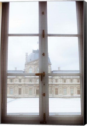 Framed Louvre museum viewed through a window, Paris, Ile-de-France, France Print