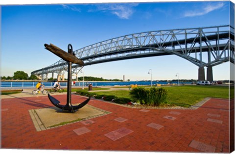 Framed Blue Water Bridge at Port Huron, Michigan, USA Print