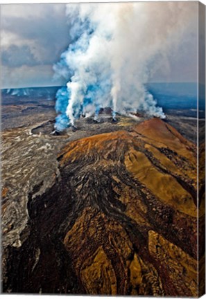 Framed Steaming Volcano, Kilauea, Kauai, Hawaii Print