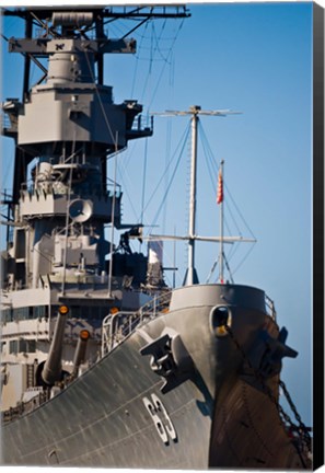 Framed Close UP of USS Missouri, Pearl Harbor, Honolulu, Oahu, Hawaii Print