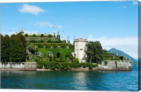 Framed Formal Garden on the South end of Isola Bella, Stresa, Borromean Islands, Lake Maggiore, Piedmont, Italy Print