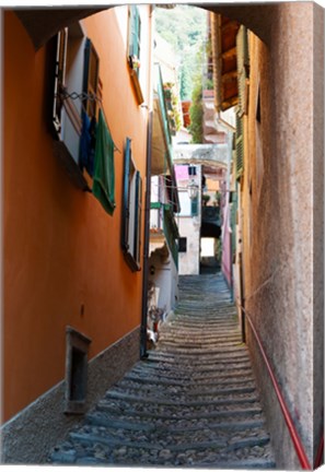 Framed Town steep street, Varenna, Como, Lombardy, Italy Print