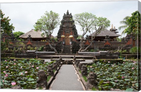 Framed Facade of the Pura Taman Saraswati Temple, Ubud, Bali, Indonesia Print