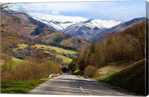 Framed Mountain road in a valley, Tatra Mountains, Slovakia Print