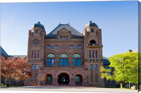 Framed Facade of a building in Queens Park, Toronto, Ontario, Canada Print