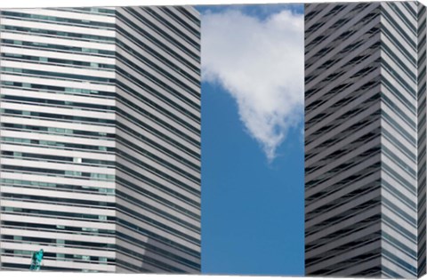 Framed Low angle view of buildings, Singapore Print