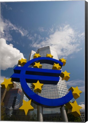Framed Euro Sign, Frankfurt, Germany (vertical) Print