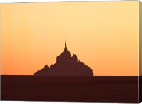 Framed Mont Saint-Michel at sunset, Manche, Basse-Normandy, France Print