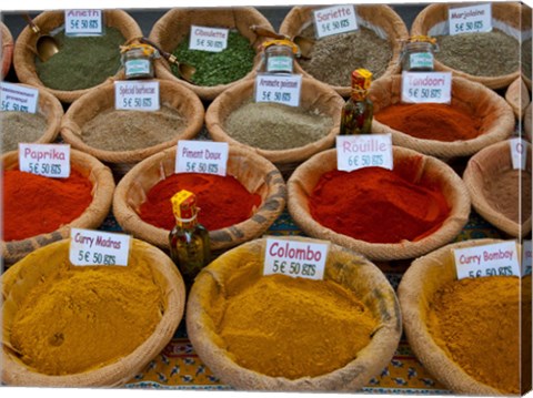 Framed Colorful Spices for Sale in Arles, Bouches-Du-Rhone, Provence-Alpes-Cote d&#39;Azur, France Print