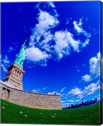 Framed Low angle view of a statue, Statue Of Liberty, Manhattan, Liberty Island, New York City, New York State, USA Print