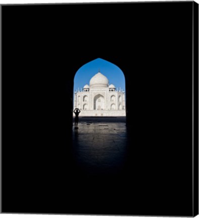 Framed Mausoleum viewed through an arch, Taj Mahal, Agra, Uttar Pradesh, India Print