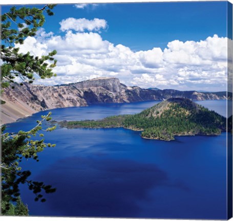 Framed Crater Lake at Crater Lake National Park, Oregon Print