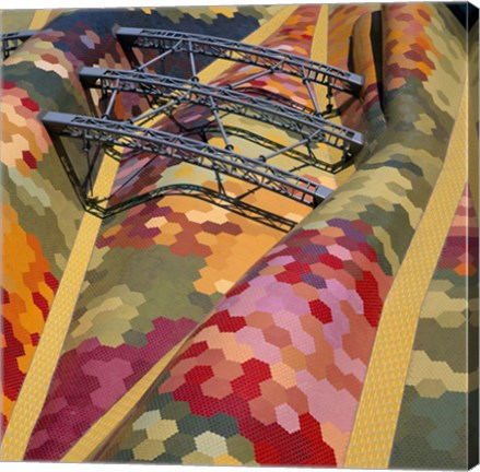 Framed High angle view of a roof of Santa Caterina Market, Barcelona, Catalonia, Spain Print