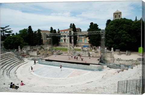 Framed Ancient theatre built 1st century BC, Theatre Antique D&#39;Arles, Arles, Provence-Alpes-Cote d&#39;Azur, France Print