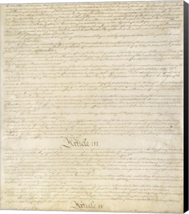 Framed Constitution of the United States I III Print