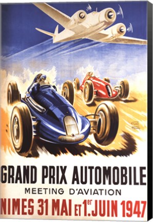 Framed Grand Prix Automobile Nimes Print