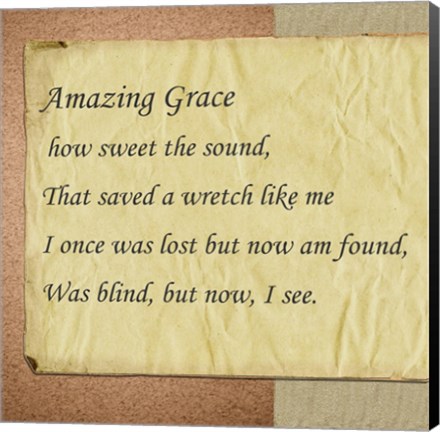 Framed Amazing Grace Parchment Print