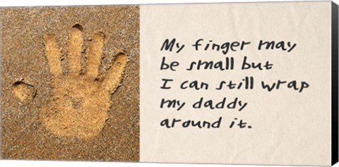 Framed My Finger May Be Small Sand Handprint Print