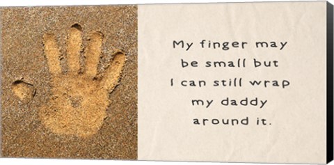 Framed My Finger May Be Small Handprint in the Sand Print