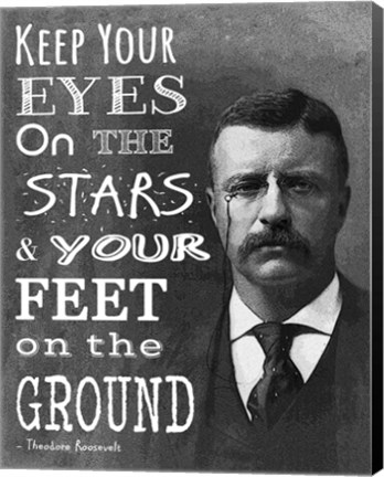 Framed Keep Your Eyes On the Stars and Your Feet On the Ground - Theodore Roosevelt Print