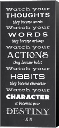 Framed Watch Your Character It Becomes Your Destiny Print