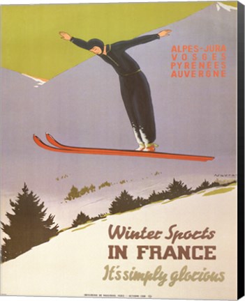 Framed Winter Sports in France Print