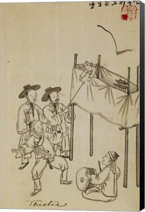 Framed Korean Puppet Show Print