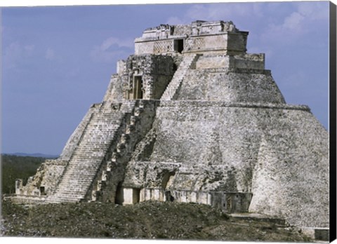 Framed Mayan Pyramid of the Magician Uxmal Print