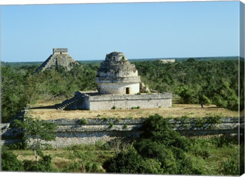 Framed Observatory in front of a Pyramid Print