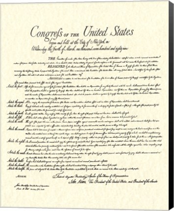 Framed Bill of Rights (Document) Print