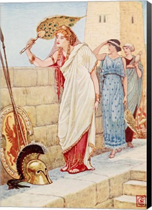 Framed Often She Would Stand Upon the Walls of Troy, Helen the Queen of Sparta Print