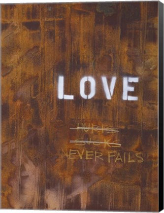 Framed Love Never Fails I Print