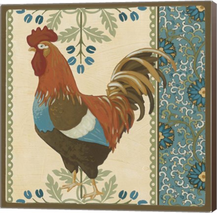 Framed Cottage Rooster V Print