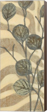 Framed Leaves on Stripes I Print
