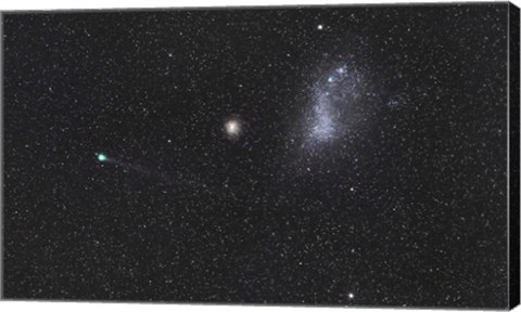 Framed Comet Lemmon next to the Small Magellanic Cloud Print