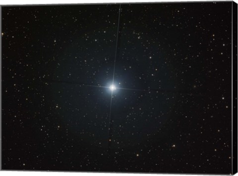 Framed bright white star Castor in the constellation Gemini Print