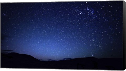 Framed bright sporadic meteor in the patagonic skies of Somuncura, Argentina Print