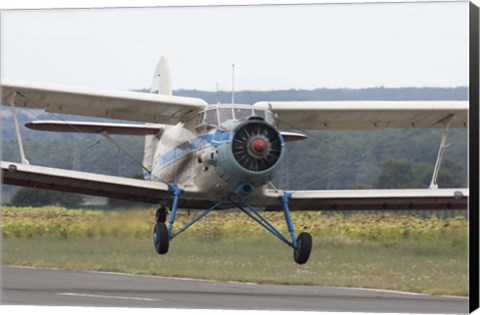 Framed Antonov An-2 taking off from an airfield in Bulgaria Print