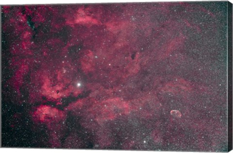 Framed Gamma Cygni nebulosity complex with the Crescent Nebula Print