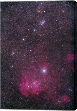 Framed NGC 3766 and the Lambda Cen Nebula in the constellation Centaurus Print