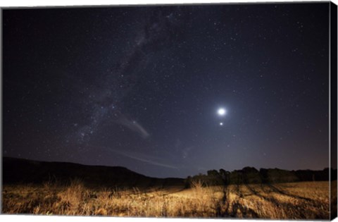 Framed Milky Way, the Moon, Venus and Spica after twilight in Azul, Argentina Print