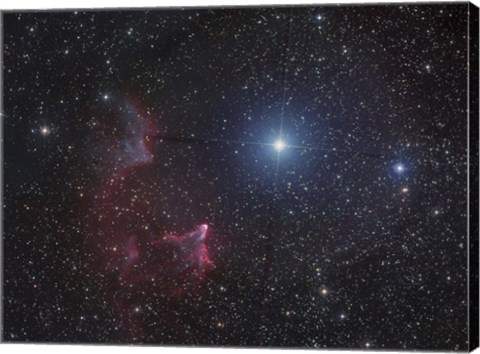 Framed Variable star Gamma Cassiopeiae, with associated emission and reflection nebulae Print