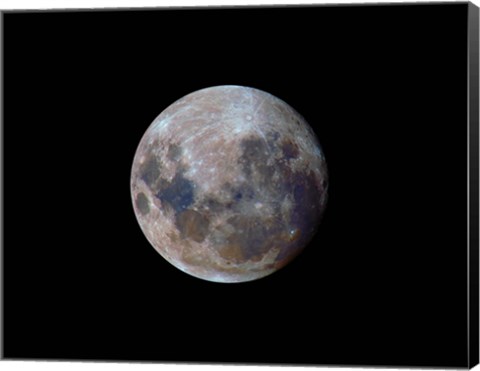 Framed true colors of the moon during the 2010 perigee Print