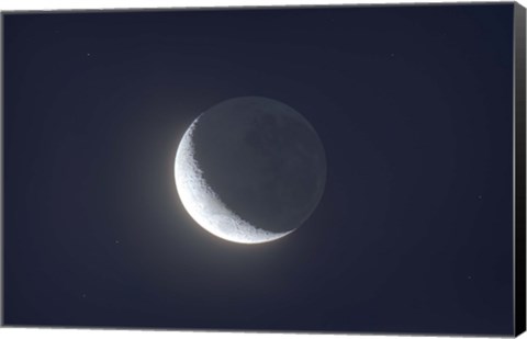 Framed Waxing crescent moon with Earthshine Print